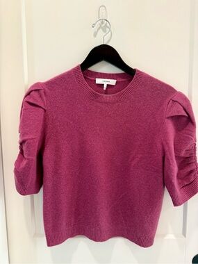 Frame Denim Raspberry Crewneck Cashmere Sweater